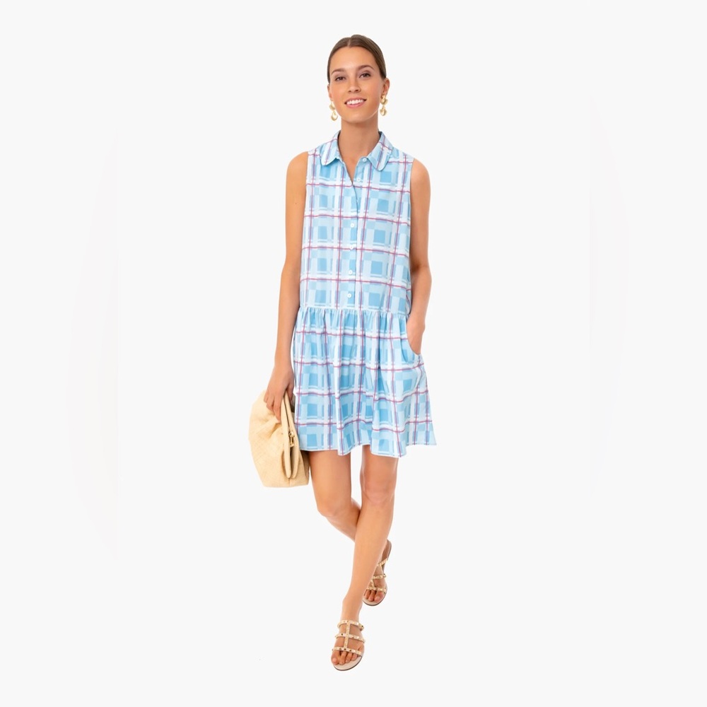 Tuckernuck Westport Trellis Sleeveless Hayes Shirt Dress